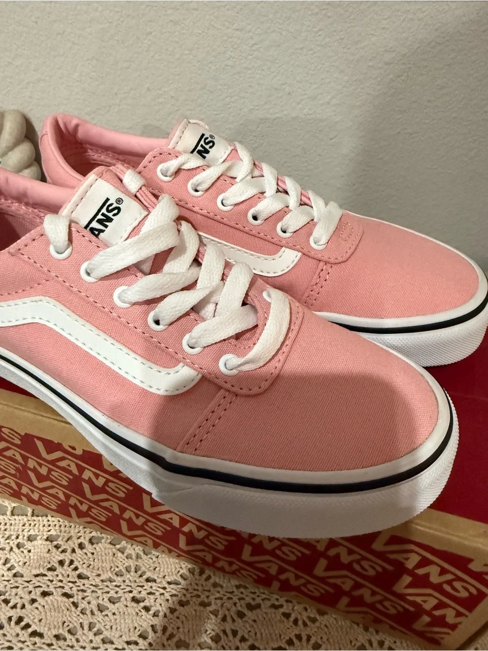Vans Pink Old Skool Low-Top Canvas Sneakers